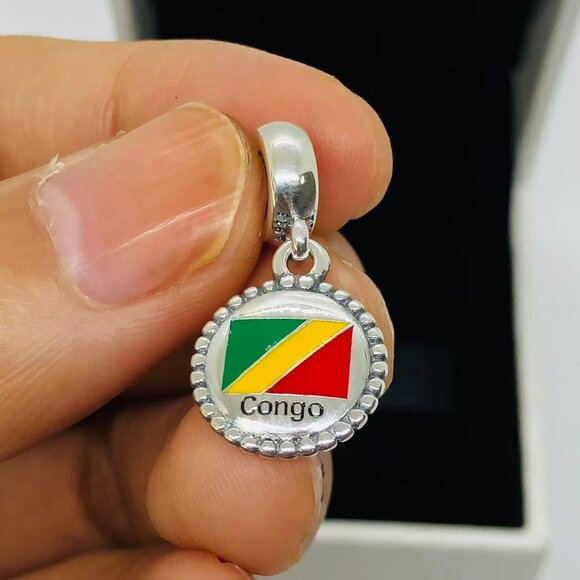 ✨🔥Pandora flag of the Republic of the Congo Exclusive Dangle charm - Picture 1 of 4